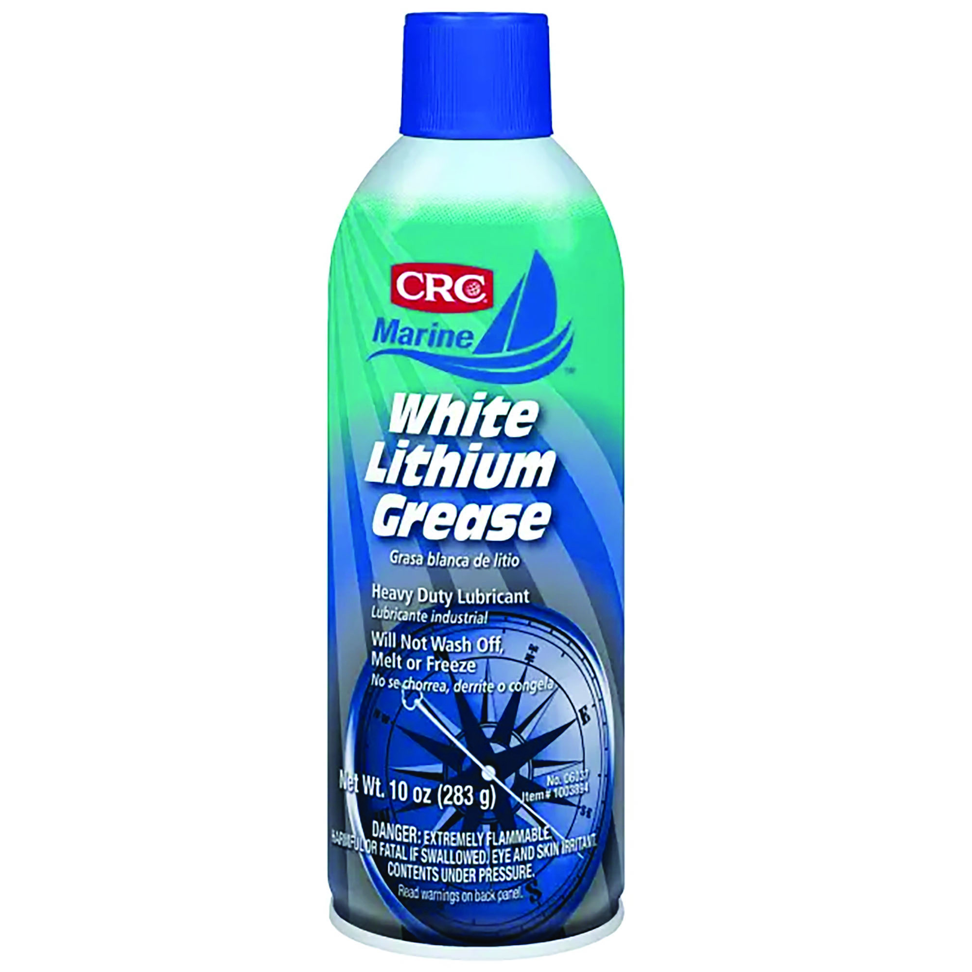 CRC Marine White Lithium Grease — 10 wt oz Aerosol, High-Viscosity, Rust and Corrosion Resistant, Model# CRC06037